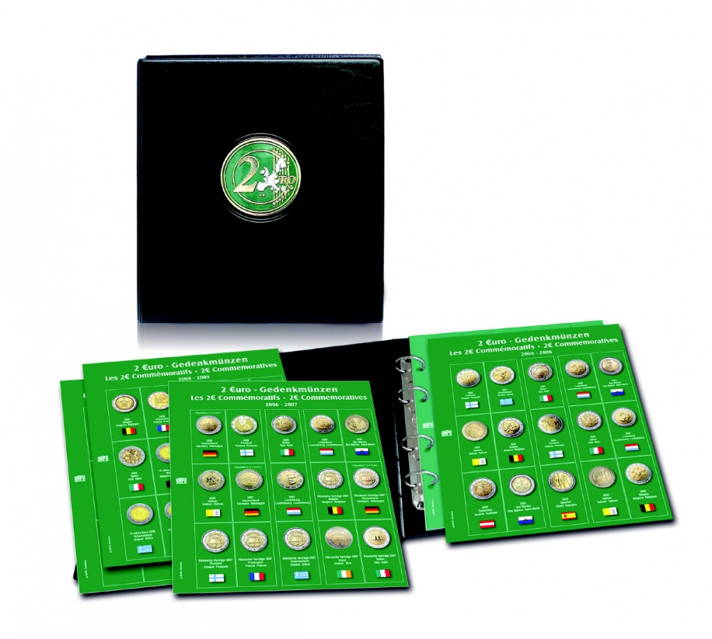 Альбом для монет Premium-2-Euro. Том 2. Без шубера. С 5 листами (SAFE)