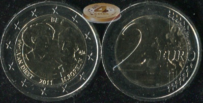 Бельгия. 2 евро. 2011 (Unc. Биметалл)