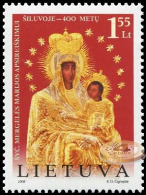 Литва. 2008. 400-я годовщина явления святой Девы Марии в Шилуве (Почтовая марка. MNH OG)