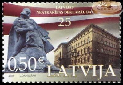 Латвия. 2015. 25 лет Декларации Независимости Латвии (Почтовая марка. MNH OG)