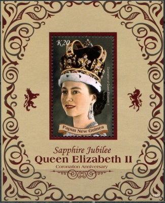 Папуа Новая Гвинея. 2018. 65-летие коронации королевы Елизаветы II (Блок. MNH OG)