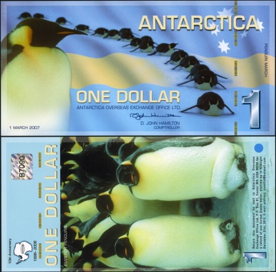 Антарктида. Банкнота 1 доллар. 01.03.2007. Unc. Пластик. Кат# P.NL