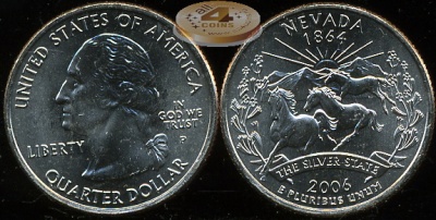 США. Квотер (25 центов). 2006.P (Unc) Невада