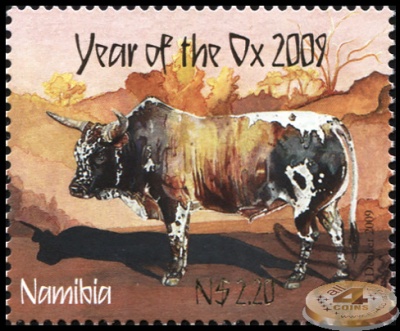 Намибия. 2009. Год Быка (Почтовая марка. CTO Гашеная)