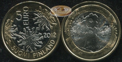 Финляндия. 5 евро. 2012 (Unc. Биметалл)