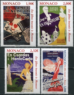 Монако. 2020. Фильмы, снятые в Монако (Серия Почтовых марок. MNH OG)