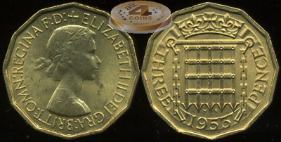 Великобритания. 3 пенса. 1953 (Unc)