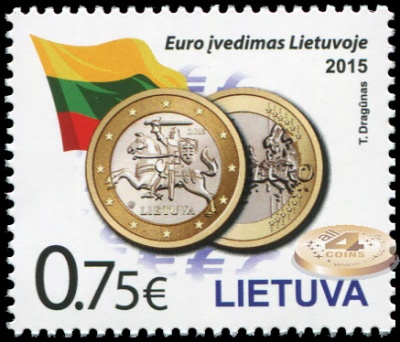 Литва. 2015. Введение евро в Литве (Почтовая марка. MNH OG)