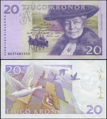 Швеция Банкнота 20 крон (200)8 Unc Бумага Кат# P.63d