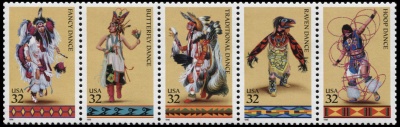 США. 1996. Танцы Американских Индейцев (Серия. MNH OG)