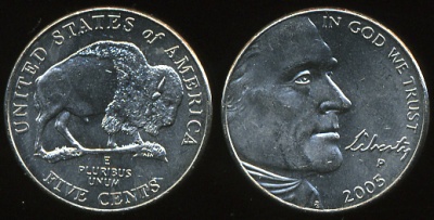США. 5 центов. 2005.P (Unc)