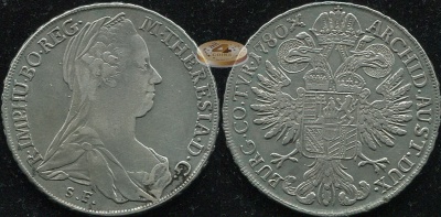 Св. Римская имп. (Бургау). 1 талер. 1780 SF (VF+. Серебро)