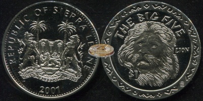 Сьерра Леоне. 1 доллар. 2001 (Unc)