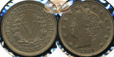 США. 5 центов. 1909 (XF+)