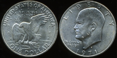 США. 1 доллар. 1971S (Unc. Серебро)