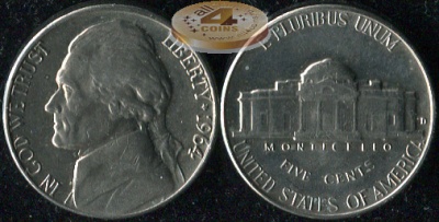 США. 5 центов. 1964.D (Unc)