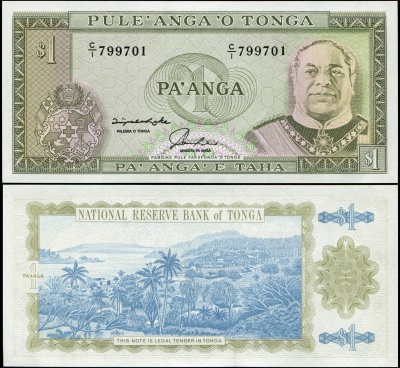 Тонга. Банкнота 1 паанга. ND(1992). Unc. Бумага. Кат.# P.25a