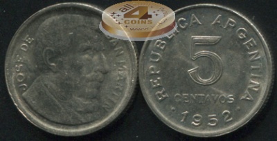 Аргентина. 5 центаво. 1952 (VF)