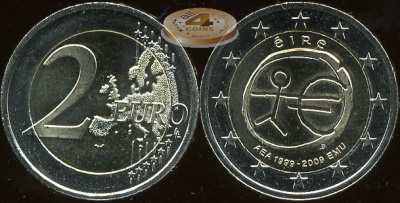 Ирландия. 2 евро. 2009 (Unc. Биметалл)
