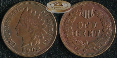 США. 1 цент. 1902 (Unc)