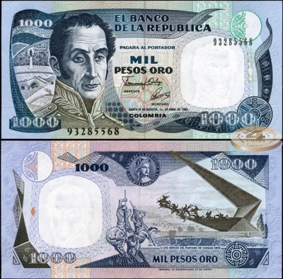Колумбия. 1000 песо (Unc) 1992