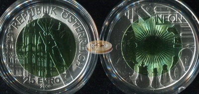 Австрия. 25 евро. 2008 (Unc. Биметалл (Серебро/Ниобий))