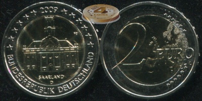 Германия. 2 евро. 2009 (Unc. Биметалл)