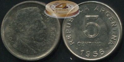Аргентина. 5 центаво. 1955 (Unc)