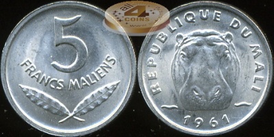 Мали. 5 франков. 1961 (Unc)
