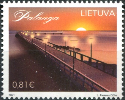 Литва. 2021. Мост в Паланге (Почтовая марка. MNH OG)
