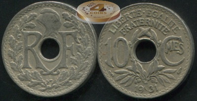 Франция. 10 сантимов. 1931 (VF)