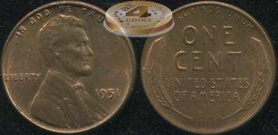 США. 1 цент. 1951 (Unc)