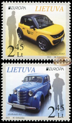 Литва. 2013. Почтовые автомобили (Серия Почтовых марок. MNH OG)