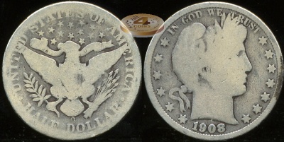 США. 1/2 доллара. 1908.O (G+. Серебро)