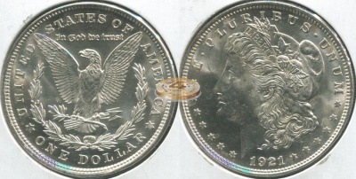 США. 1 доллар. 1921 (Unc. Серебро)