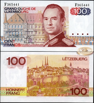 Люксембург. 100 франков (Unc) 1980