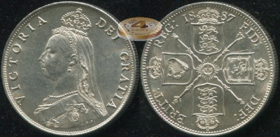 Великобритания. 1 флорин. 1887 (Unc. Серебро)