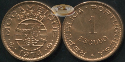 Мозамбик (Португальский). 1 эскудо. 1974 (Unc)