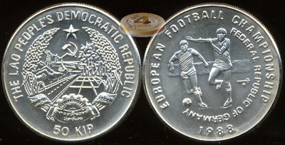 Лаос. 50 кип. 1988 (Unc. Серебро)