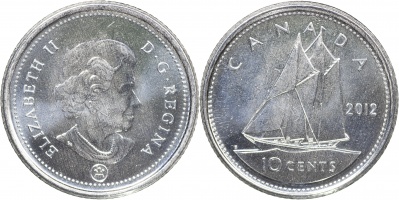 Канада. Монета 10 центов. 2012 (KM#492. Unc)