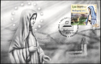 Босния и Герцеговина. 2013. Годовщина первого явления Девы Марии в Меджугорье (Картмаксимум. M)