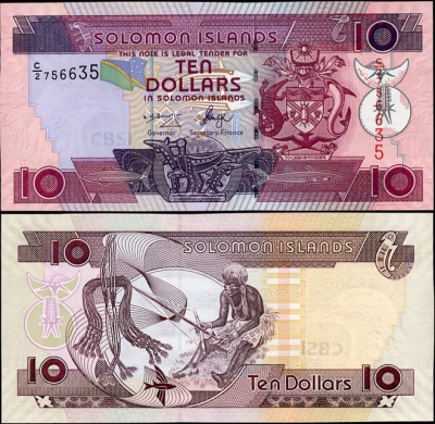 Соломоновы о-ва. 10 долларов (Unc)