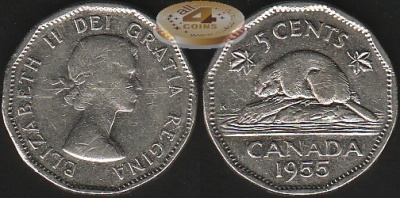 Канада. 5 центов. 1955 (XF)