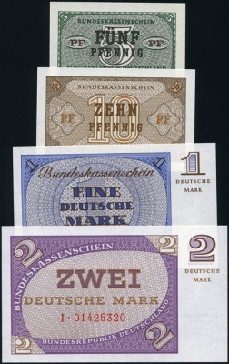 Германия [ФРГ]. Набор из 4 банкнот (Unc) 1967