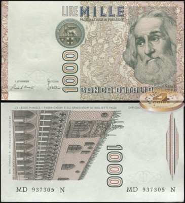 Италия. 1000 лир (Unc) 1982