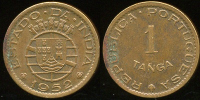 Португальская Индия. 1 танга. 1952 (XF)