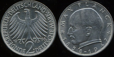 Германия (ФРГ). 2 марки (Unc) 1966 F