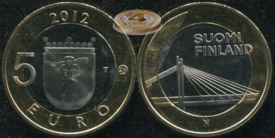Финляндия. 5 евро. 2012 (Unc. Биметалл)