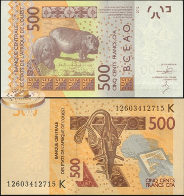 Сенегал (КФА Запад). 500 франков (Unc) 2012