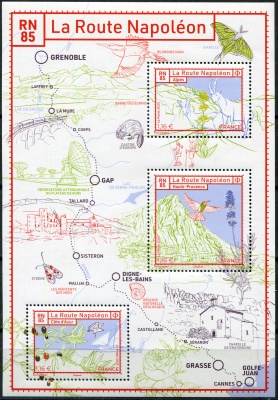 Франция. 2023. Дорога Наполеона - RN85 (Почтовый блок. MNH OG)